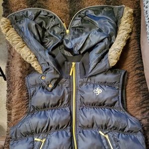 Polyester filled winter, hooded vest